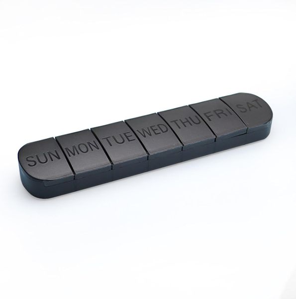 Portable 7-Compartment Pill Box With Sunday to Monday Markings