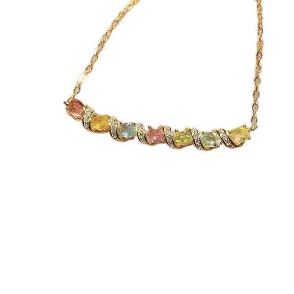 Rainbow Gradient Candy Color Natural Gemstone Pendant