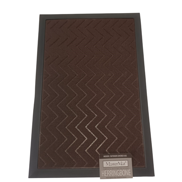 MasterMat Brown Herringbone Walkoff Doormat - 60x40cm