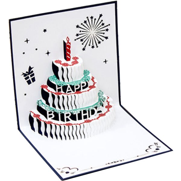 Led Light Birthday Cake Music Happy Birthday Card Postcards