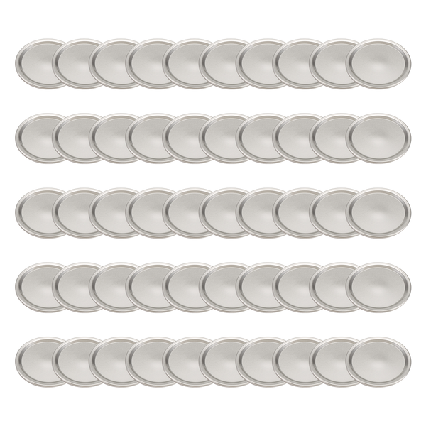 50 Pcs Wide Mouth 86Mm Jar Lids Reusable Silverwith Seals Rings