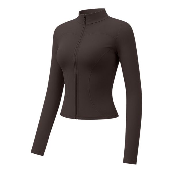 Women's Slim Fit Full-Zip Sports Jacket - Espresso Brown