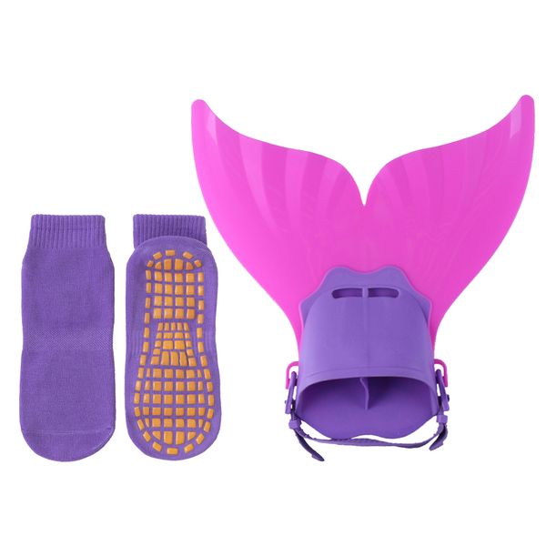 Adjustable Mermaid Swim Fin and non-slip socks for Swimming Kids Gift