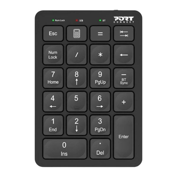 Port Bluetooth Numeric Keypad Black (Rechargeable)