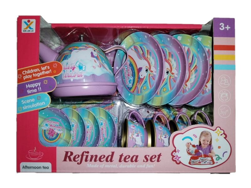Kiddies Metal Tea Set - Unicorn Themed