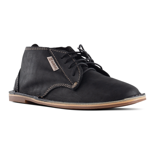 Gurmuki MEN'S Leather Ankle Vellie - Black