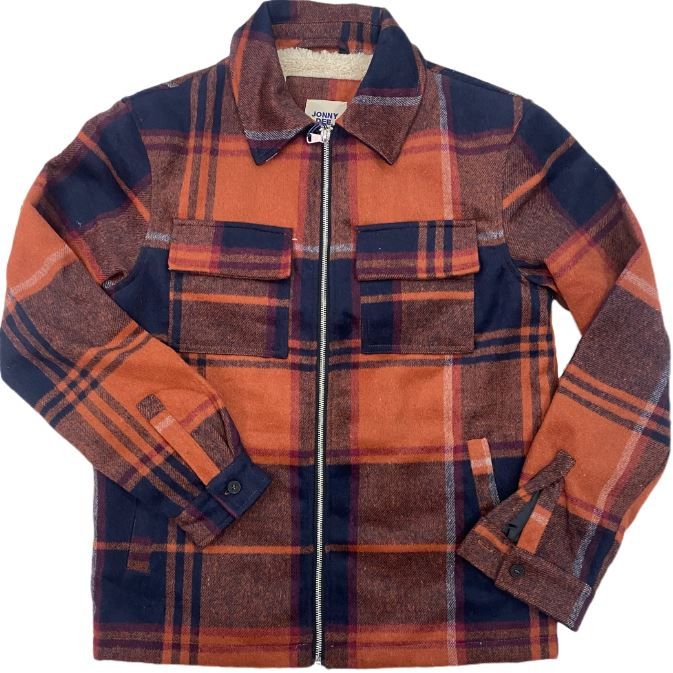 Jonathan D - JD Graham Checked Apricot - Orange/Black Mens Winter ...