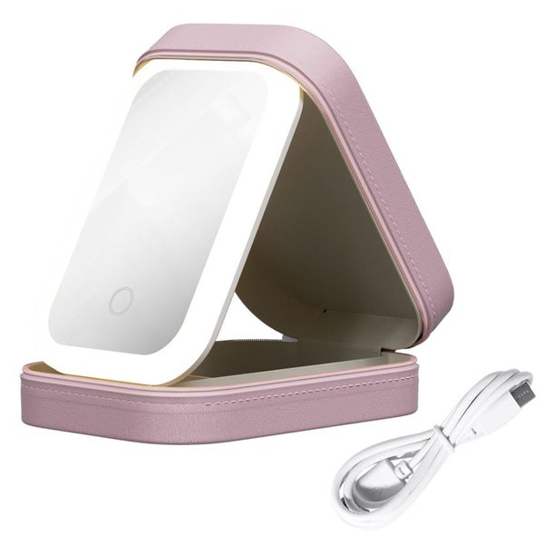 Aicom - Portable Travel Make Up Storage Box With LED Touch Mirror