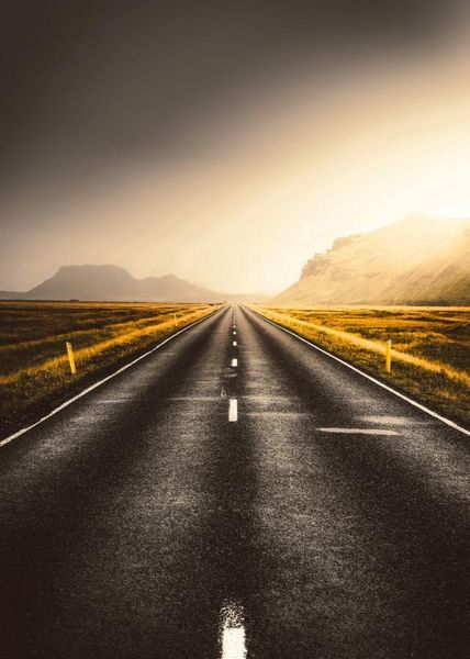 Premium Framed Canvas Print: Road to Sunlight