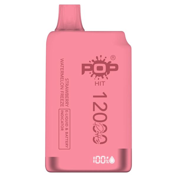 Pop Hit 12000 Puff Disposable Vape - Strawberry Watermelon Freeze - 5 Pack
