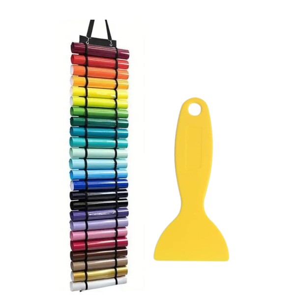 Vinyl 24 Compartment Storage Holder &amp; Spatula Set