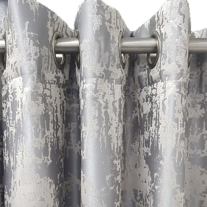 Matoc Designs Readymade Curtain Lined Glamour Grey Eyelet Shop