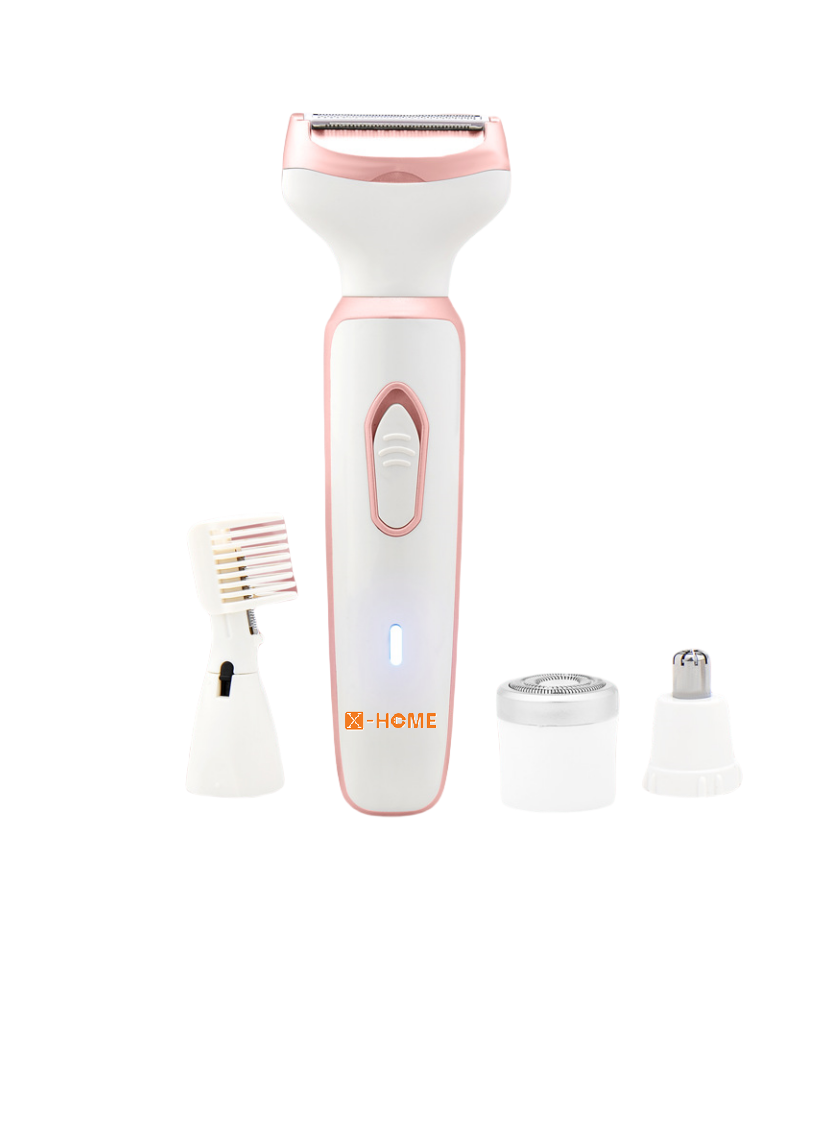 X-HOME Ladies Multi-Use Electric Razor Rechargeable With 4 Detachable Heads