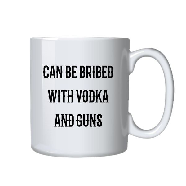 Vodka and Guns Coffee Mug - Best Funny Novelty Cup Gift for Him Her