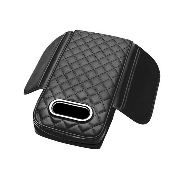 Car Armrest Cover Pu With Tissue Storage Memory Foam Height Pad A