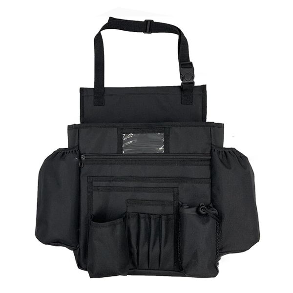 Car Seat Back Organizer Passenger Bag with Cover Laptop Storage Cup Holder