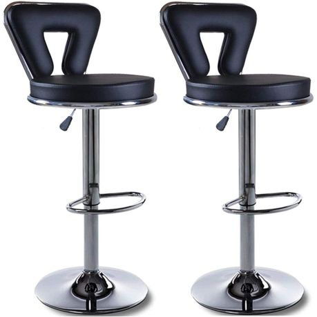 Bar Stools Kitchen Counter Chairs Pack of Two Black Colour