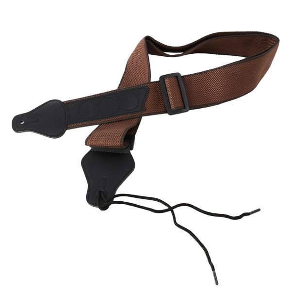 Guitar Strap With 3 Pick Holders Cotton Strap For Guitars (Coffee)
