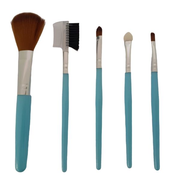 5 Piece Make Up Brush Set - Blue