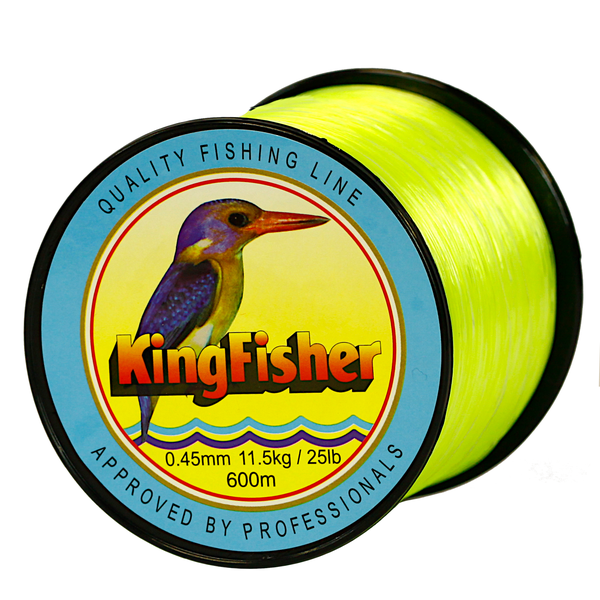Kingfisher Nylon Fishing Line, Colour Yellow, 11.5KG .45MM, 600M Spool