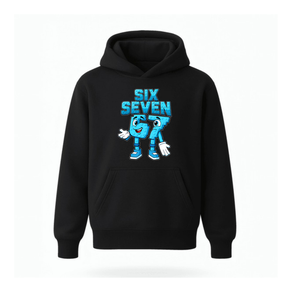 Six Seven Humour - Funny Cartoon Graphic Pullover Hoodie