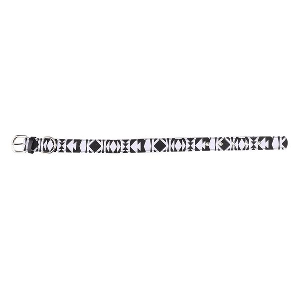 Soft Printing Pet Dog Cat Collar Strap Band Buckle Dog Training Collar (Black M)
