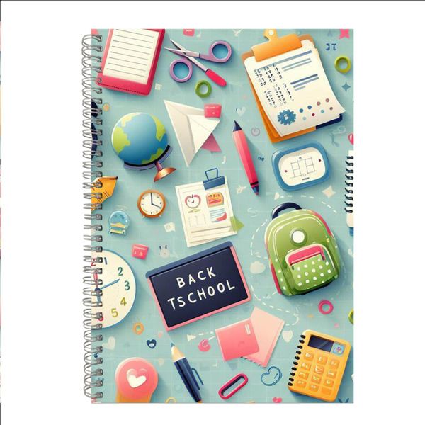 Calculator A4 Notebook Spiral and Lined Back to School Graphic Notepad 132