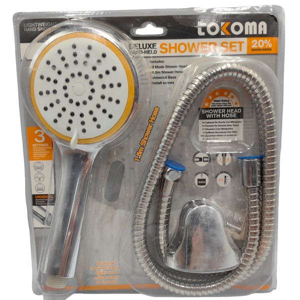 Tokoma Deluxe Hand-Held Shower Set with 3 Modes