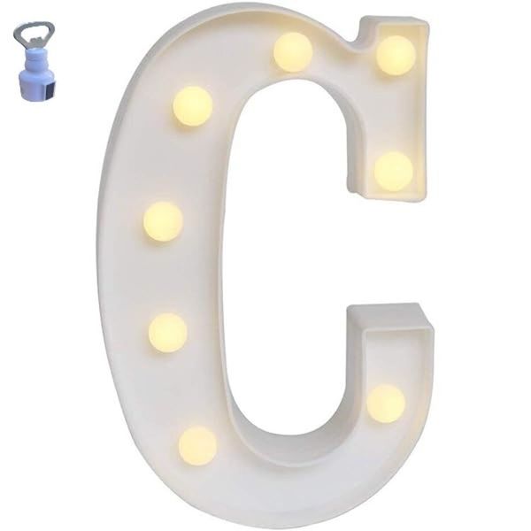 LED Letter Lights - C-White With A Bottle Opener