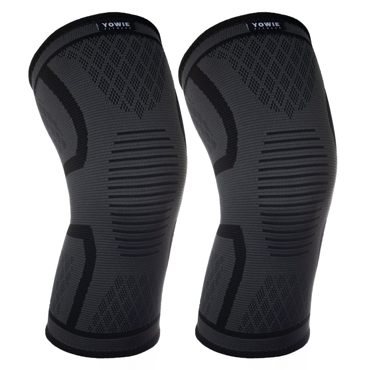 Yowie - Knee Compression Sleeve for Sports & Recovery - 1 Pair - Grey