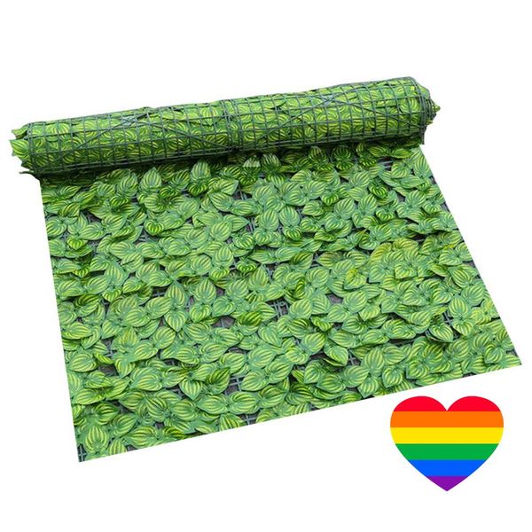 Garden Decor Artificial Camouflage Leaf Fence Mesh - 3x1m &amp; Heart Sticker