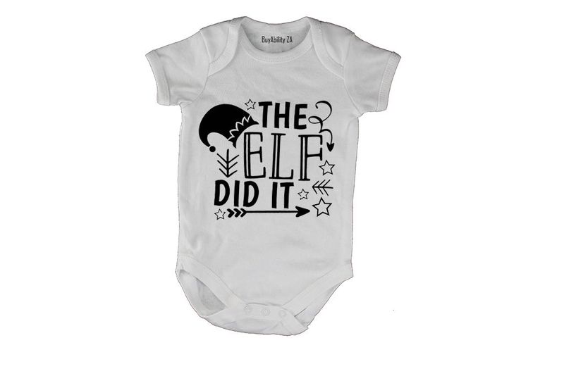 The ELF Did It - Christmas - Short Sleeve - Baby Grow