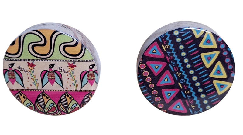 2 Doorknobs - Colourful Birdies &amp; Assorted Patterns