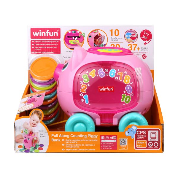 Winfun Pull Along Counting Piggy Bank