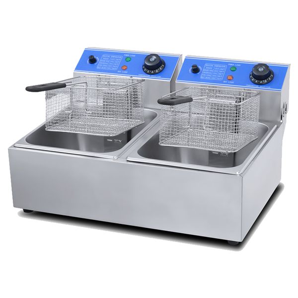 6L + 6L Stainless Steel Double Tank Electric Fryer