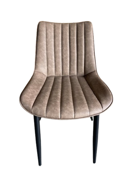 Modern Kitchen, Dining Chair with Metal Leg - Brown