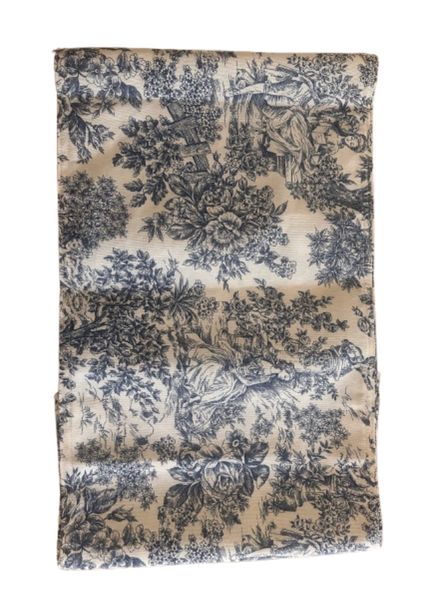 The Cushionary Blue Polycotton French Table Runner