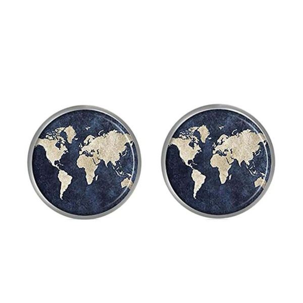 World Map Classy Pair of Cufflinks - Mens Gift