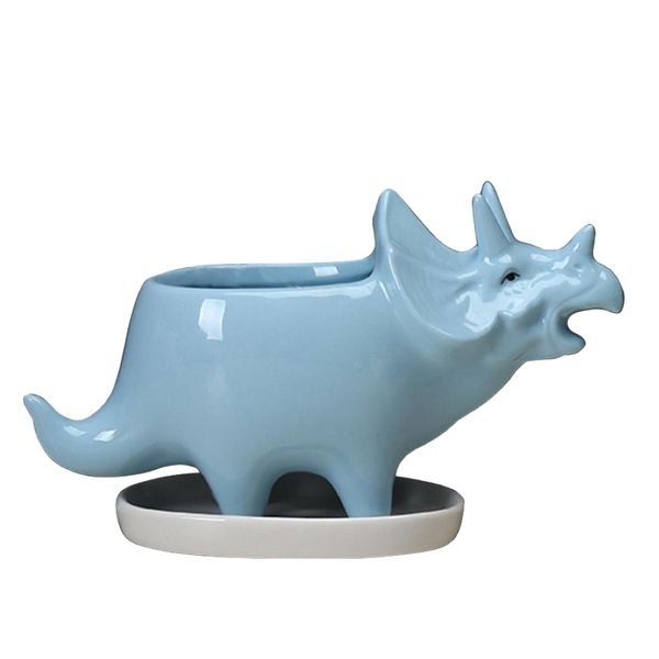 Garden Decor Succulent Ceramic Wonderful Creative Dinosaur Pot Plant Vase