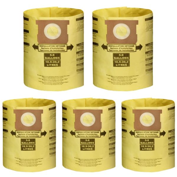 Dust Filter Bags for 5-8 Gallon Wet Dry Vacuum Cleaners
