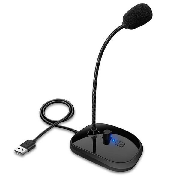 USB PC Microphone Desktop Laptop Voice Speech Mic Stand Gaming Laptop Mic