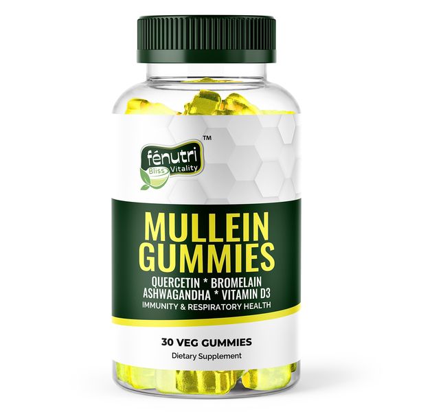 Fenutri - Mullein Gummies with Quercetin, Bromelain, D3 &amp; Ashwagandha -30s