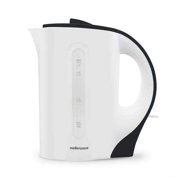 Mellerware Kettle Corded Plastic Black White &amp; Black 1.7L 2200W "Tugela
