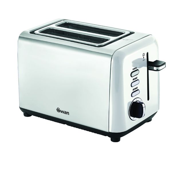 Swan Townhouse 2 Slice Stainless Steel Toaster Pearl White