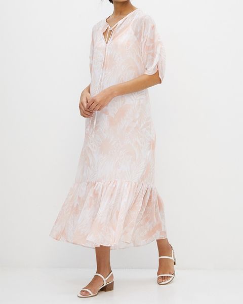 Drop Shoulder Volume Midaxi Dress