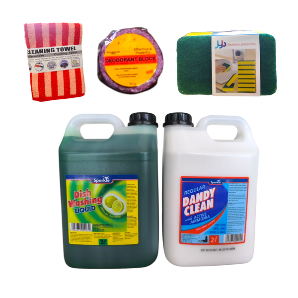 Sparkle - Dandy Clean , Dish Washing Liquid, Cleaning Sponge &amp; Towel + Deo