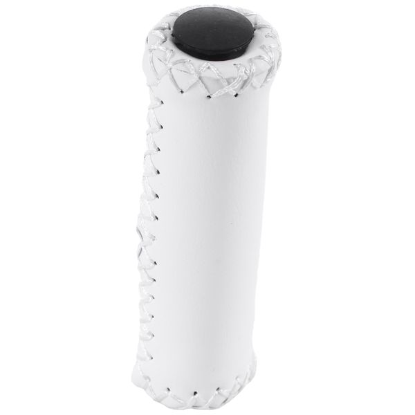 Leather Bicycle Grips Handlebars Cover White - 2 Piece