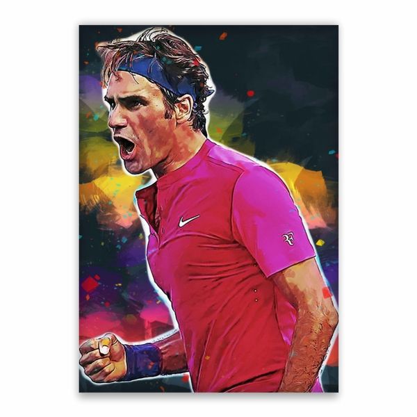 Roger Federer Colourful Poster - A1
