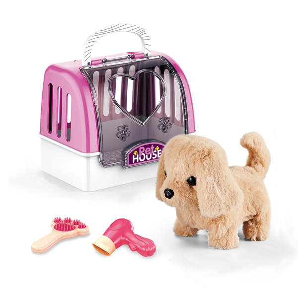 Cogo - Pretend &amp; Play Electric Dog Care Kit &amp; Pet Grooming Accs - Brown Dog