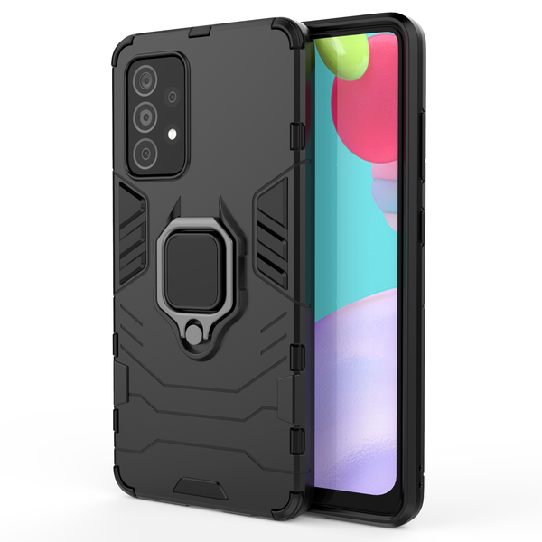 CellTime™ Galaxy A52 Shockproof Black Panther Magnetic Ring Stand Cover